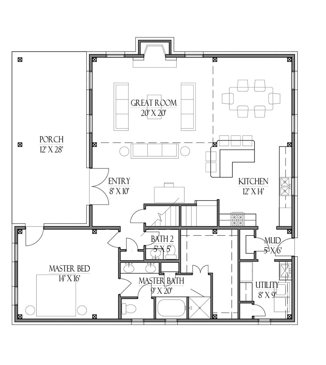 Farmhouse Floor Plan The Blanco Timber Frame Home Kit Option1 Layout
