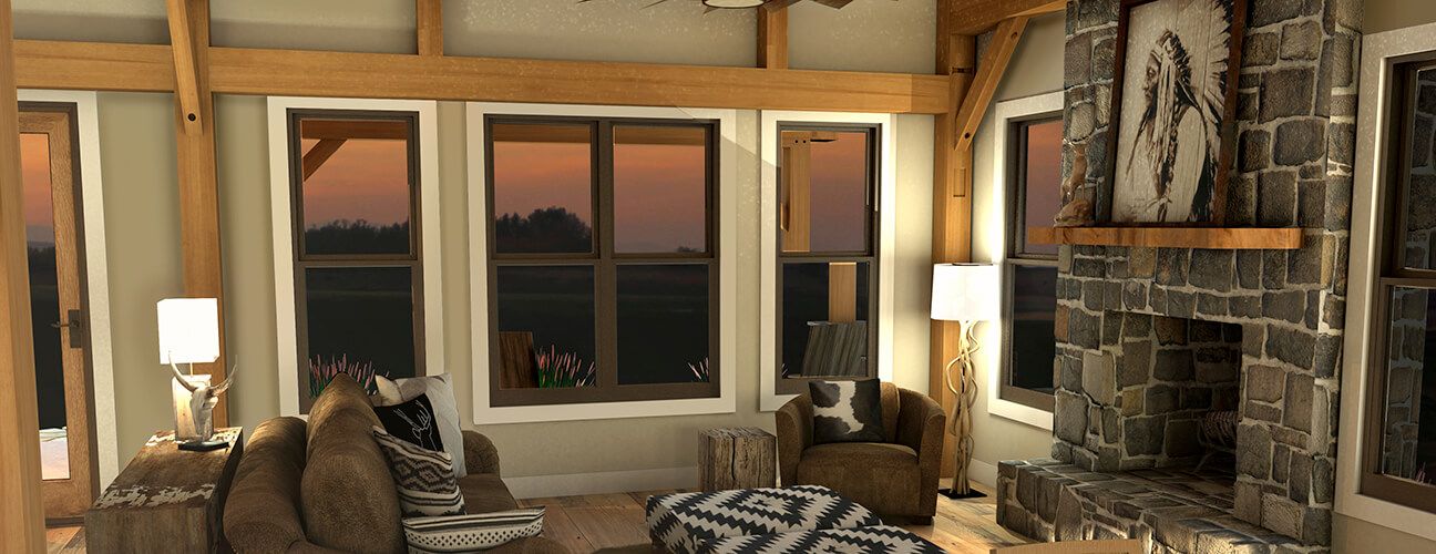 Farmhouse Floor Plan The Brazos Timber Frame Home Kit 2
