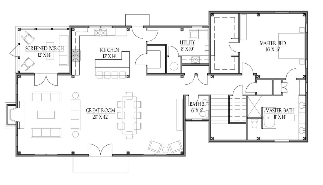 Farmhouse Floor Plan The Rio Grande Timber Frame Home Kit First Floor Layout