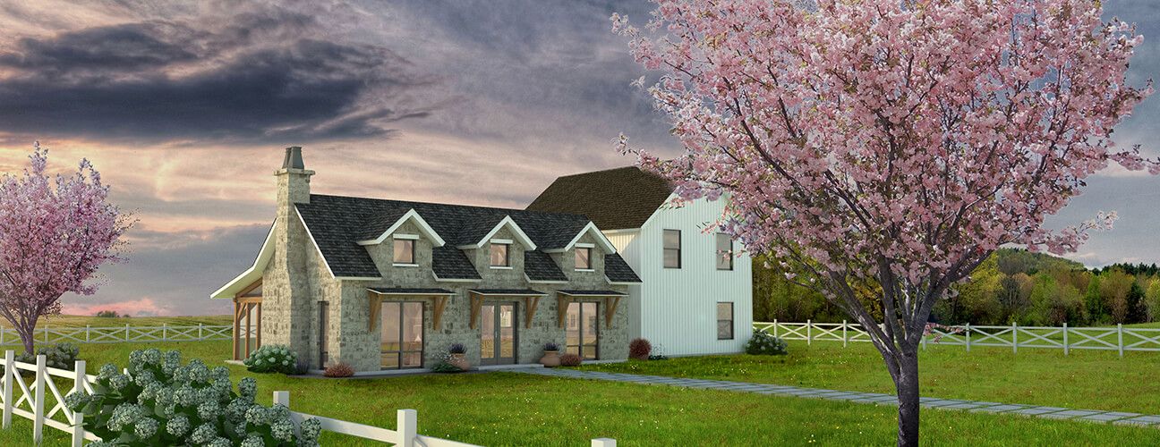 Farmhouse Floor Plan The Rio Grande Timber Frame Home Kit frontview