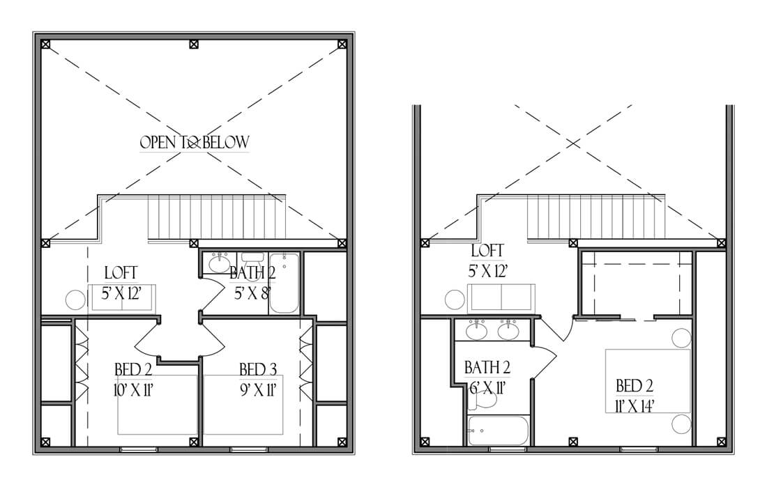 Farmhouse Floor Plan The Sabinal Timber Frame Home Kit Option2 Layout