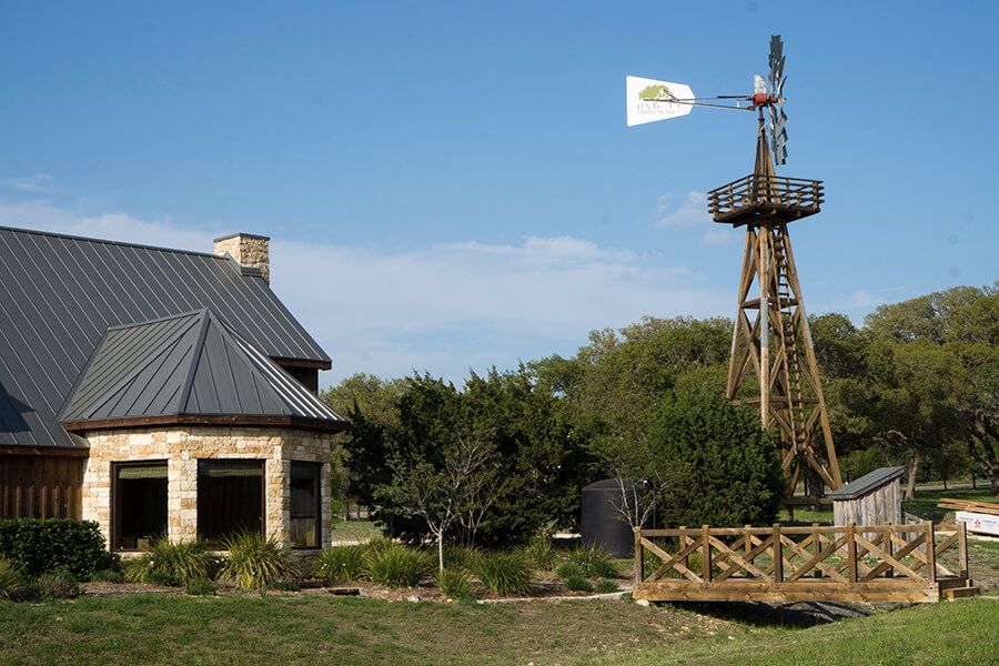 outdoor timber windmill structure